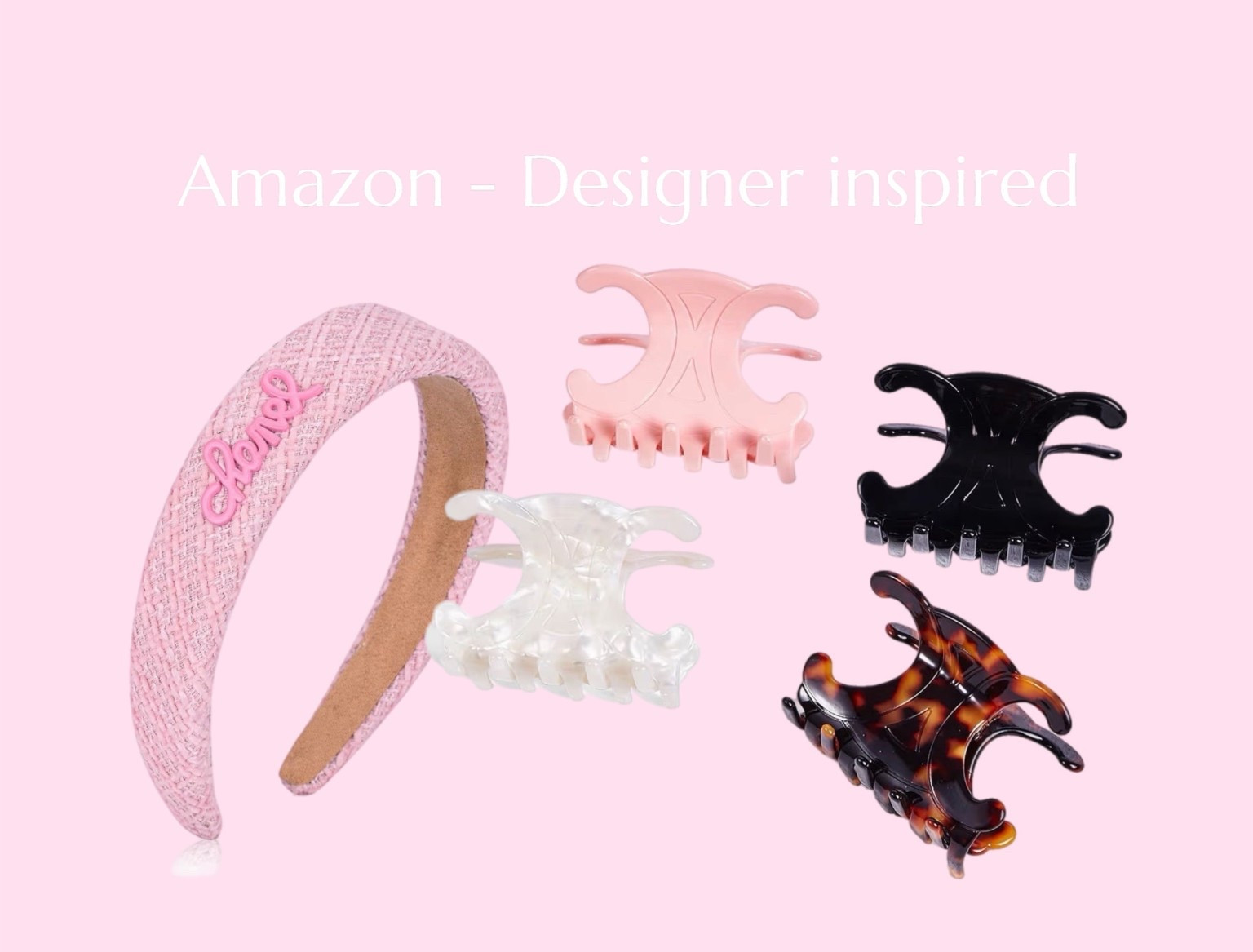 Amazon designer inspired hair accessories. Amazon finds, designer inspired headband, hair clips. 

#LTKBeauty #LTKmorningroutine #LTKgrwm