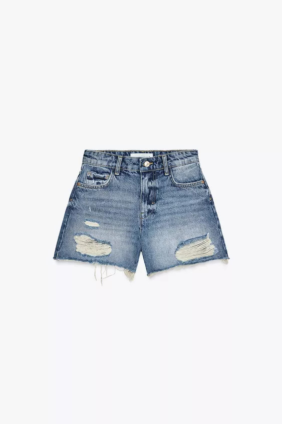 Z1975 RIPPED LOW-RISE SHORTS | Zara US