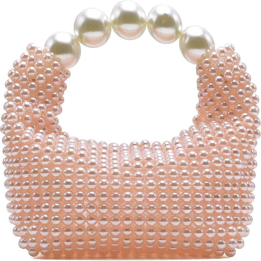 Miuco Pearl Clutch Handbag Women's Glittering Dinner Purse Party Wedding Prom Evening Bags | Amazon (US)