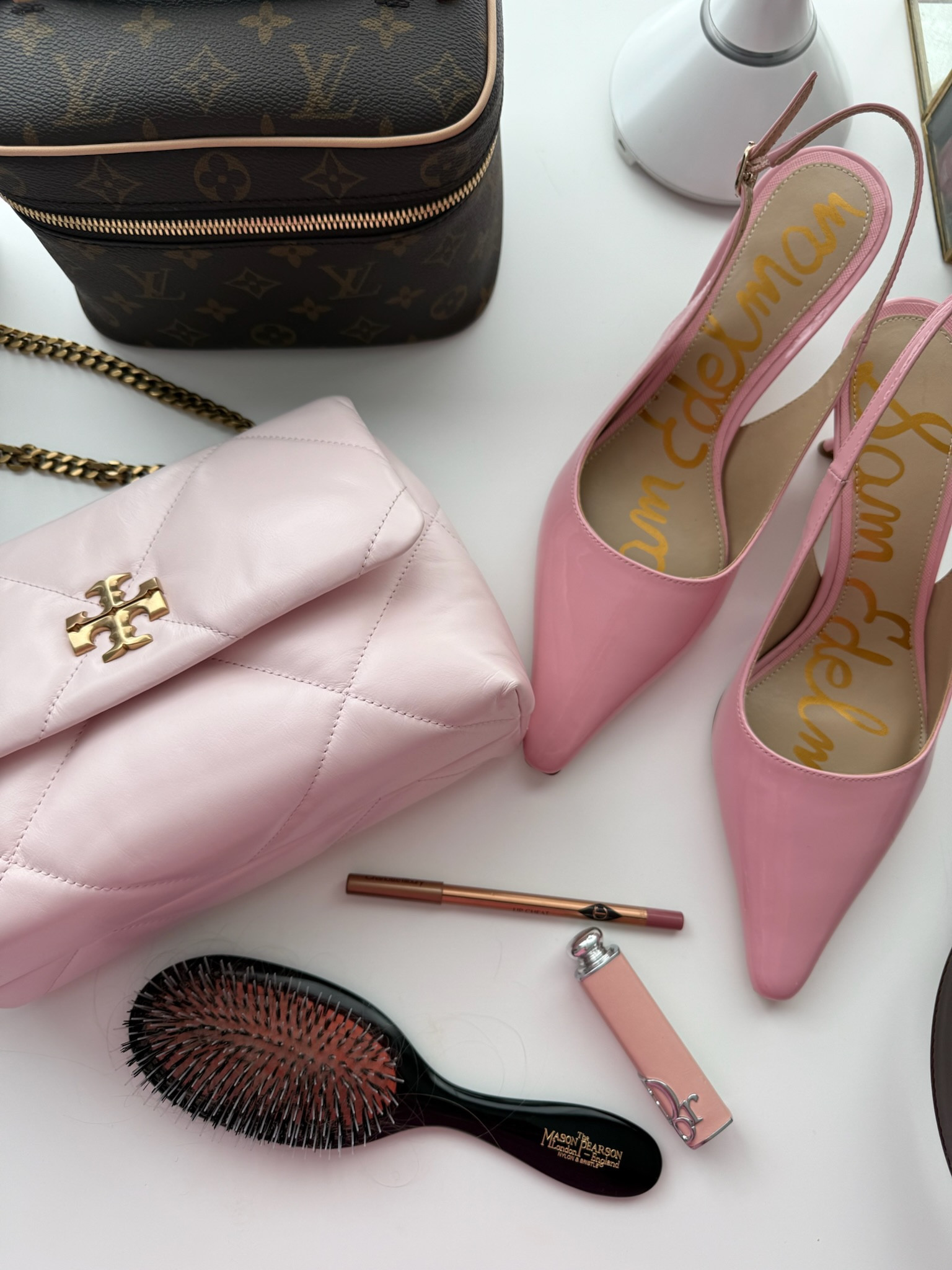 Love this shade of pink this season! These slingback heels are so comfortable and come in multiple colors! Winter accessories // handbags // work heels // dressy heels // slingback heels // comfortable heels // lipstick // beauty 

#LTKItBag #LTKShoeCrush #LTKBeauty
