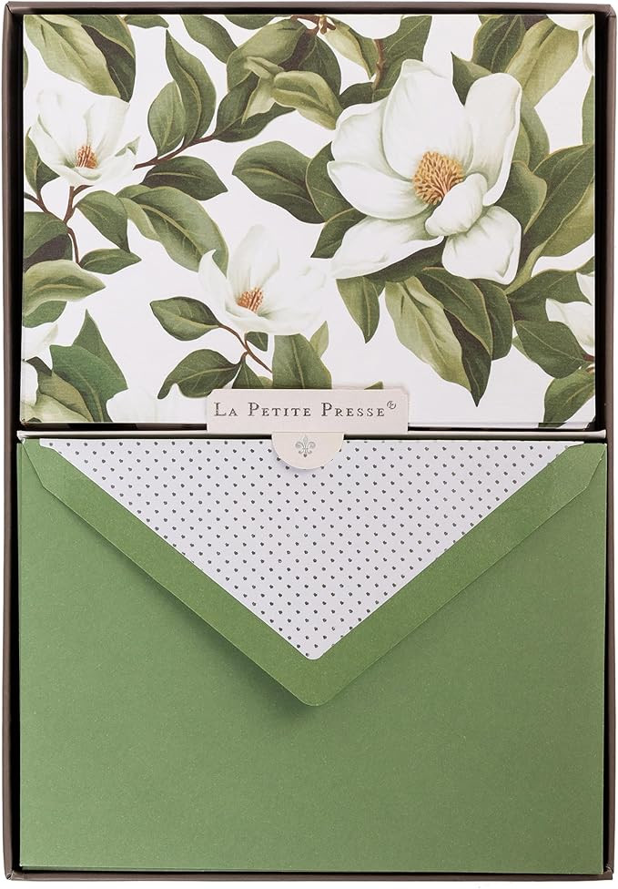 Magnolia Designer Cards by Graphique Luxe Collection, Silver Foil Embossed Stationary Boxed Set, ... | Amazon (US)