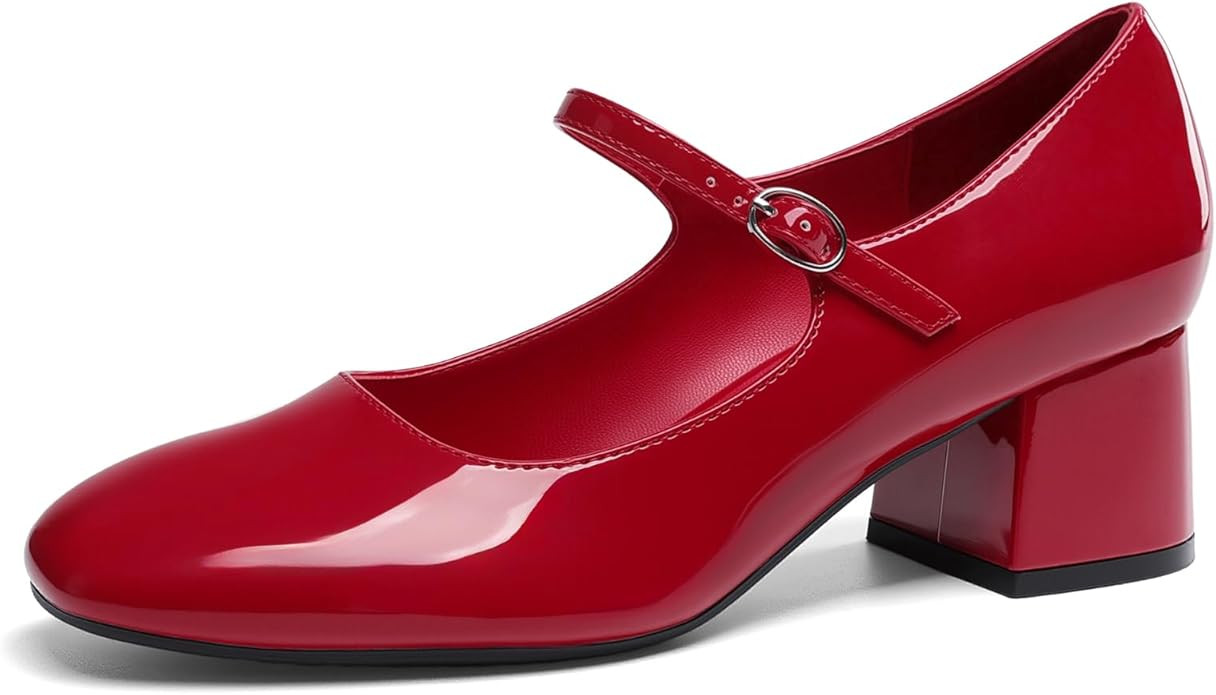 DREAM PAIRS Women's Mary Jane Shoes Chunky Block Short Heels 2.17", Closed Round Toe Vintage Wedd... | Amazon (US)