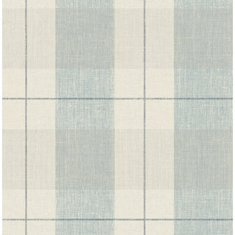 NextWall Blue & Beige Lenox Hill Plaid Peel and Stick Wallpaper - 20.5 in. W. x 18 ft. L. Roll | Walmart (US)