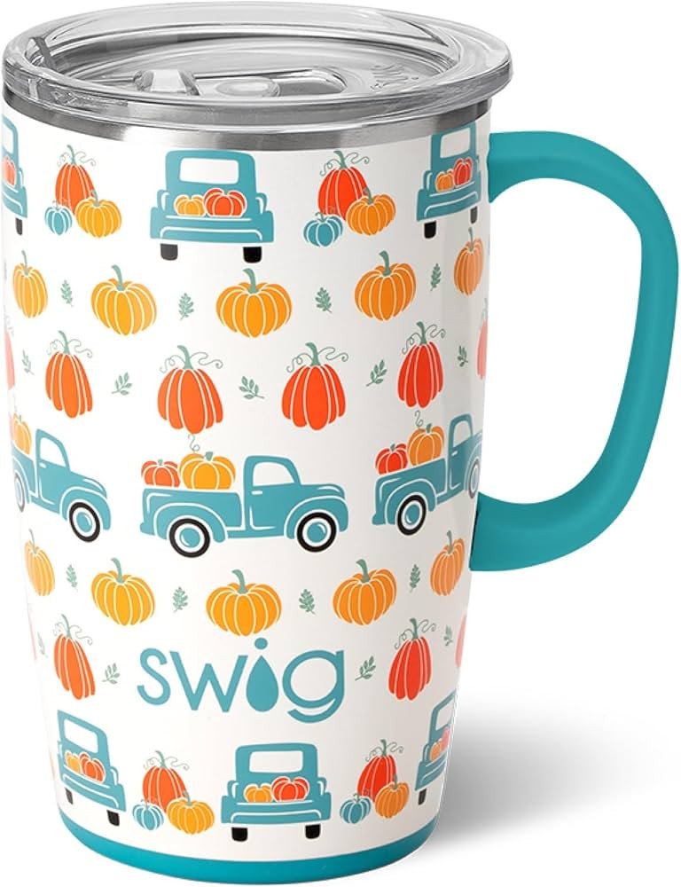 Swig Life 18oz Travel Mug, Insulated Tumbler with Handle and Lid, Travel Coffee Mug, Cup Holder F... | Amazon (US)