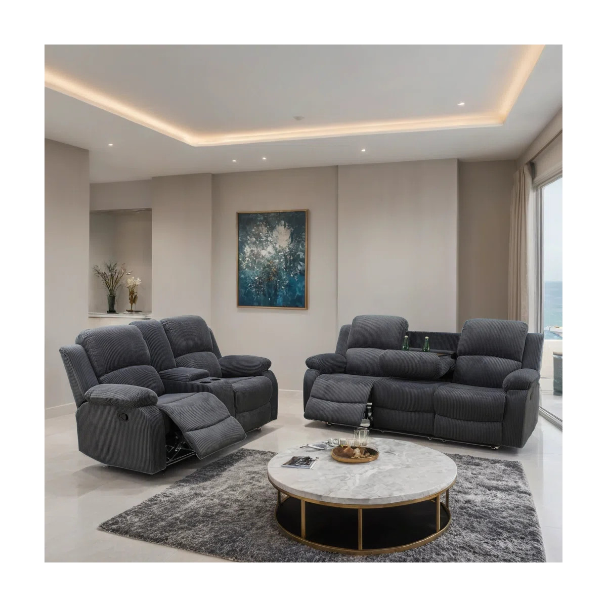 2-Piece Manual Reclining Living Room Sofa Set (Set of 2) | Wayfair North America