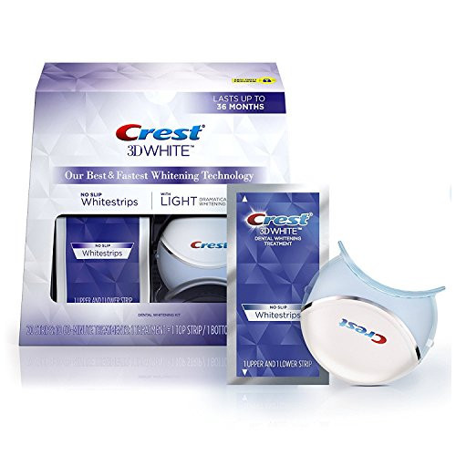 Crest 3D Whitestrips with Light, Whitestrips 3D White, Teeth Whitening Strip Kit, 20 Strips (10 Count Pack), Crest Teeth Whitening Strips, Teeth Whitening Kit | Amazon (US)