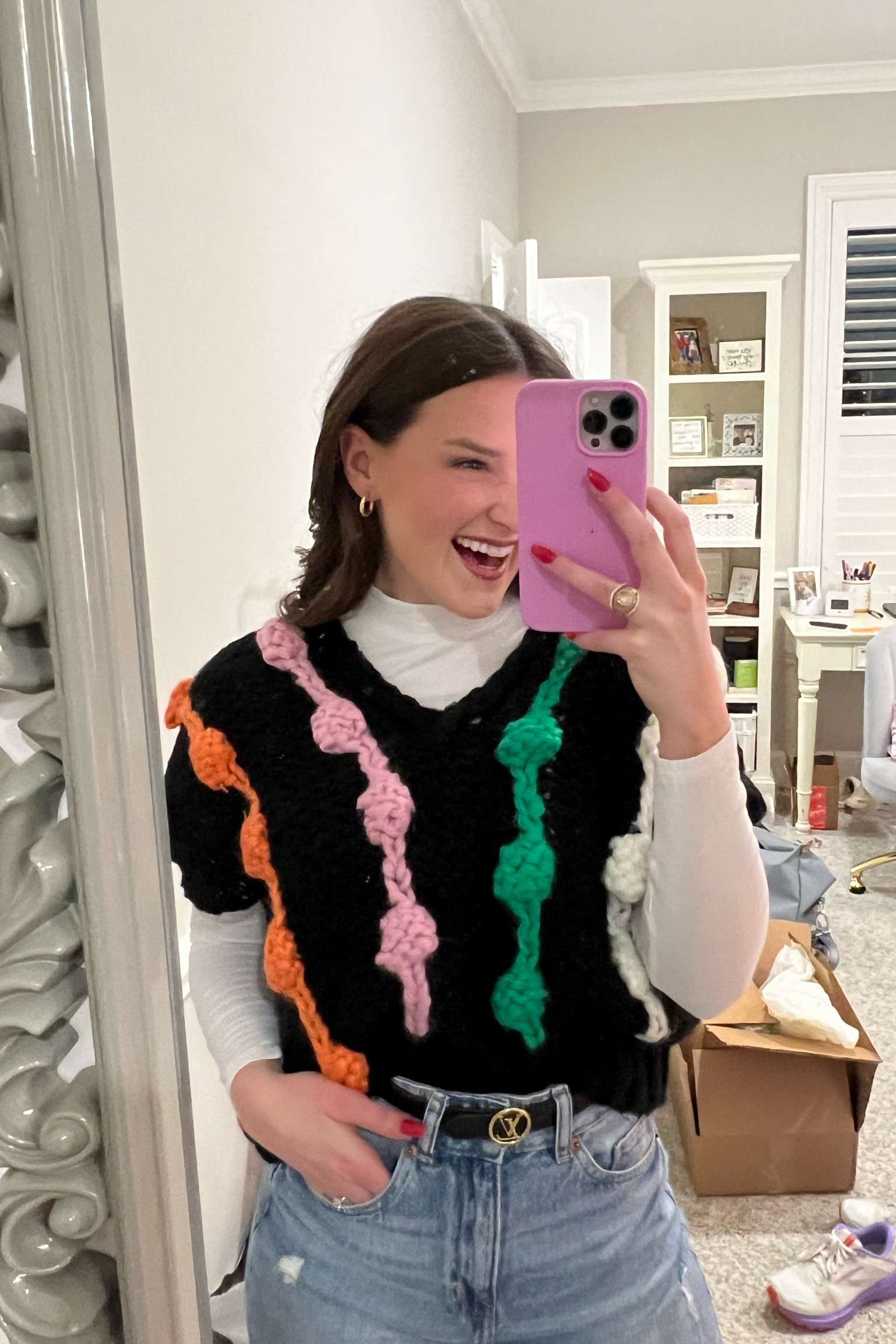 IN LOVE WITH THIS SWEATER! It’s one size fits all and i layered it over a cropped turtle neck! ON SALE!!

#LTKHoliday #LTKSeasonal #LTKsalealert