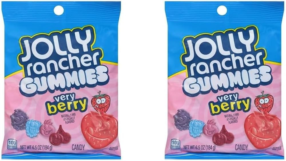 JOLLY RANCHER Gummies Very Berry Fruit Flavored Candy Bag, 6.5 oz (Pack of 2) | Amazon (US)