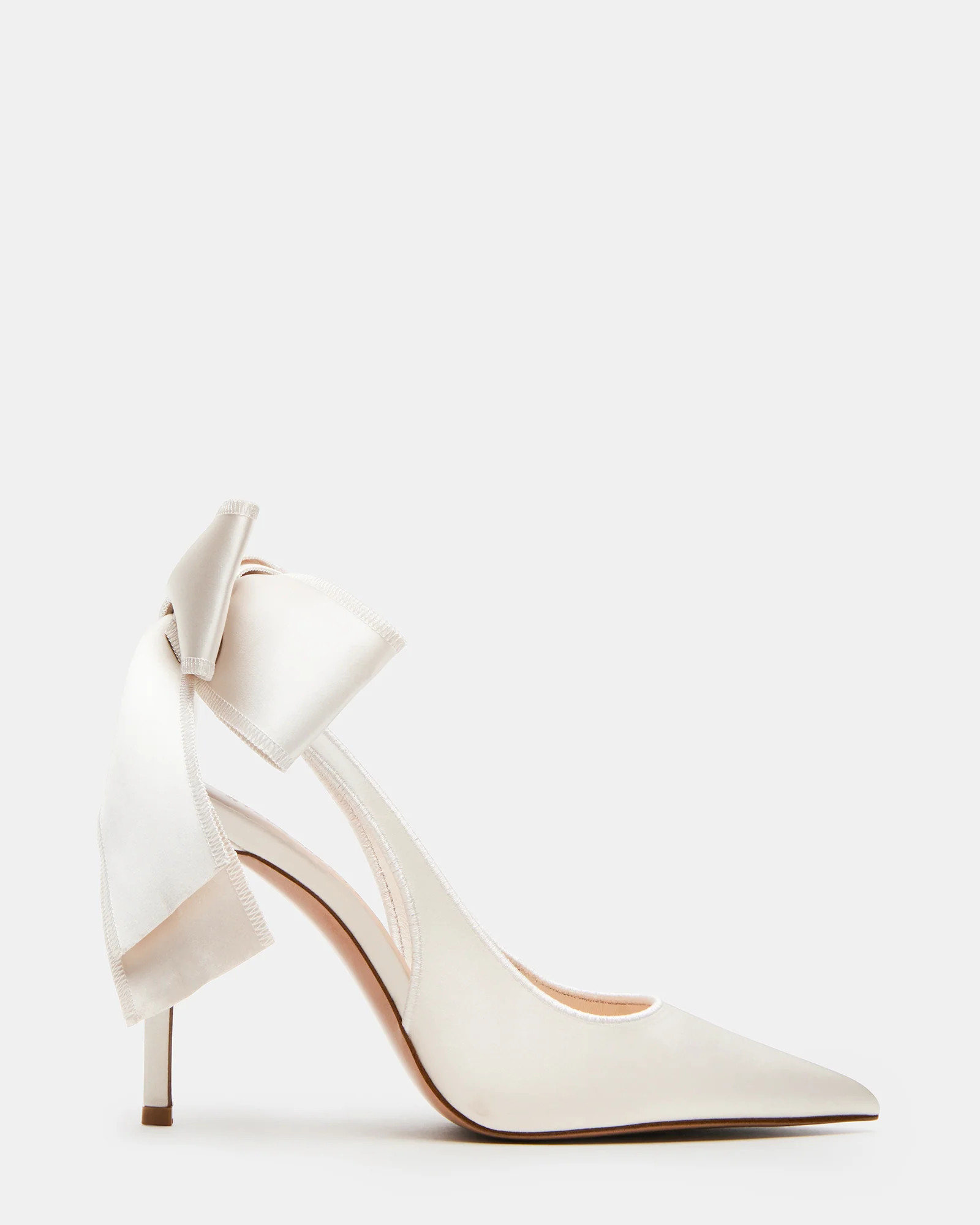 TEACUP Ivory Satin Women's Pointed-Toe Slingback Heel | Steve Madden (US)