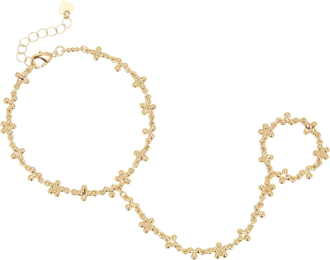 Gold-tone Hand Chain, Ring and bracelet Chain Gold-tone Bracelets Jewelry for Women | Amazon (US)