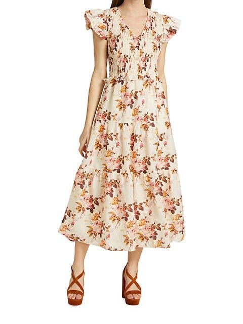 Esme Floral Tiered A-line Maxi Dress | Saks Fifth Avenue