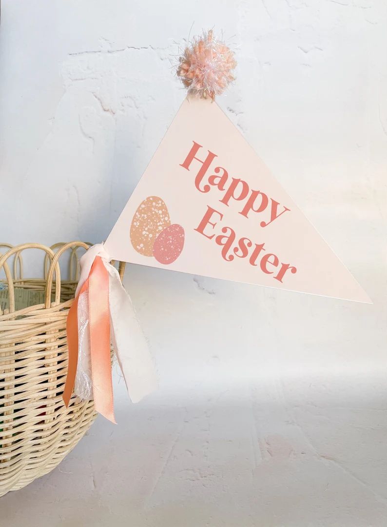 Happy Easter Pennant Flag Printable Easter Flag Happy Easter | Etsy | Etsy (US)