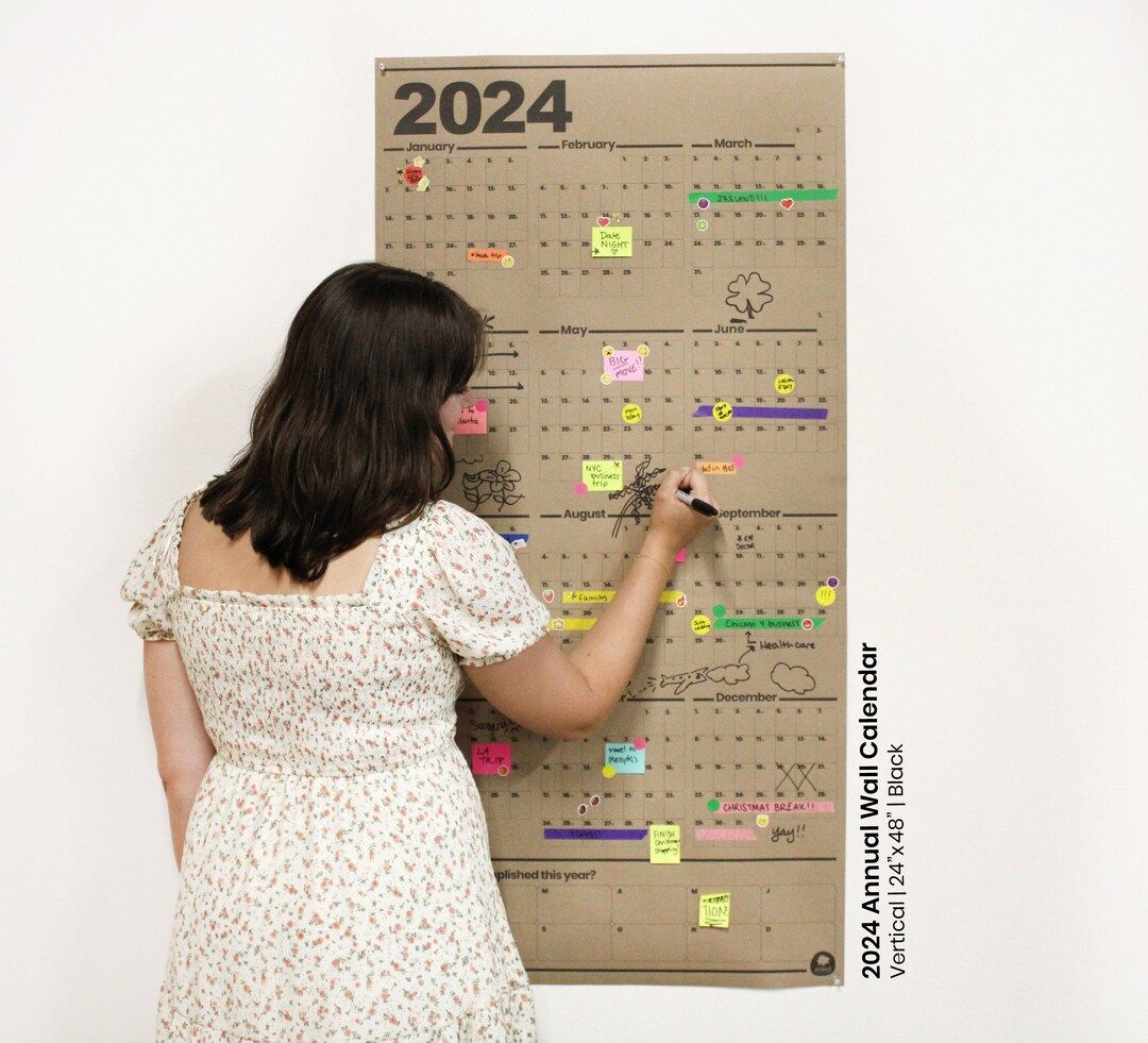 2024 Annual Wall Calendar, 100% Recycled Wall Calendar | Etsy (US)