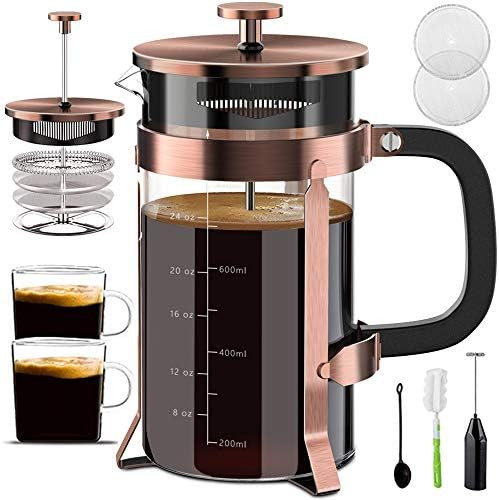 Upgraded French Press Coffee Maker Stainless Steel 34 oz, Coffee Press with Stainless Steel Stand... | Amazon (US)