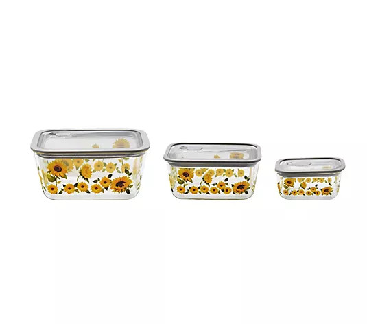 Temp-tations Seasonal 3-Piece Glass Container Set w/ Vented Lids - QVC.com | QVC