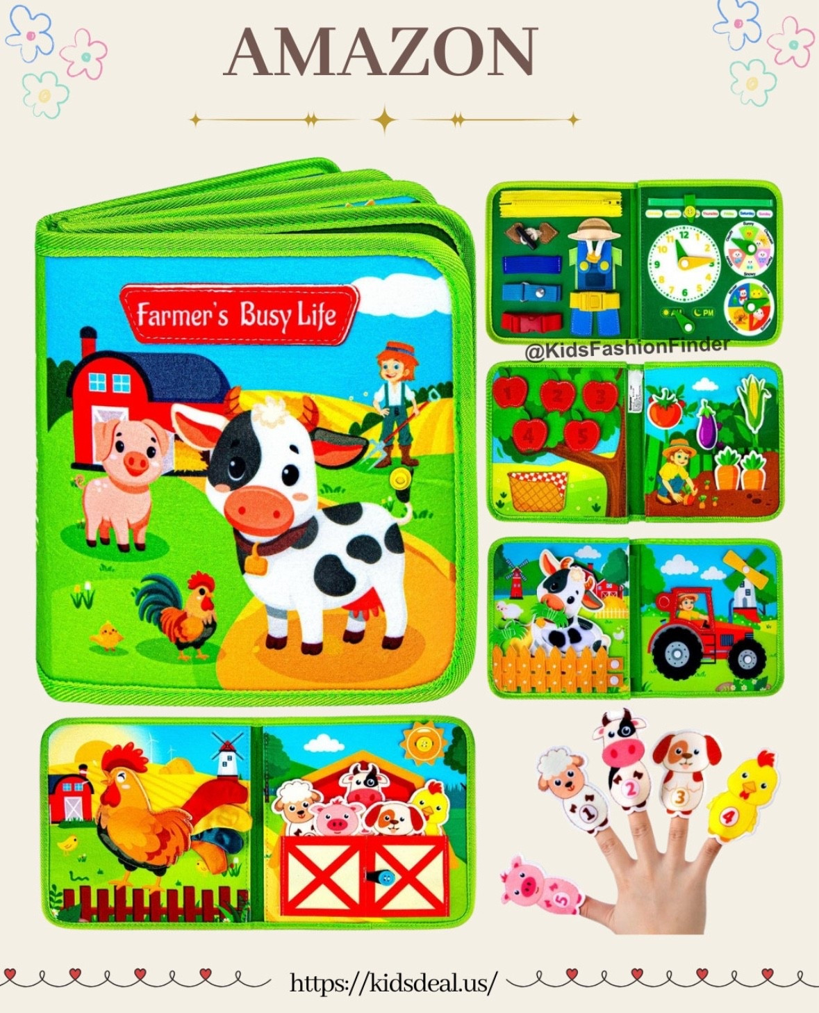 🐮🌾 Busy Book for Little Hands! ✨

With 10 fun-filled pages and 30+ interactive activities, this Montessori busy book helps 1–3 year olds practice daily skills like buttoning, tying shoes, and zipping. 👶

🎨 Farm animal theme adds learning fun — colors, numbers, textures, spinning windmills, feeding cows, finger puppets & more!

Perfect for travel, flights, or quiet playtime at home, and a total screen-free lifesaver for parents 🙌💖

#MontessoriToys #BusyBook #ToddlerLearning #SensoryPlay #FineMotorSkills #ToddlerTravelEssentials #ScreenFreePlay #EducationalToys #ParentWin 

 #LTKFamily

#LTKGiftGuide #LTKmomlife #LTKBaby