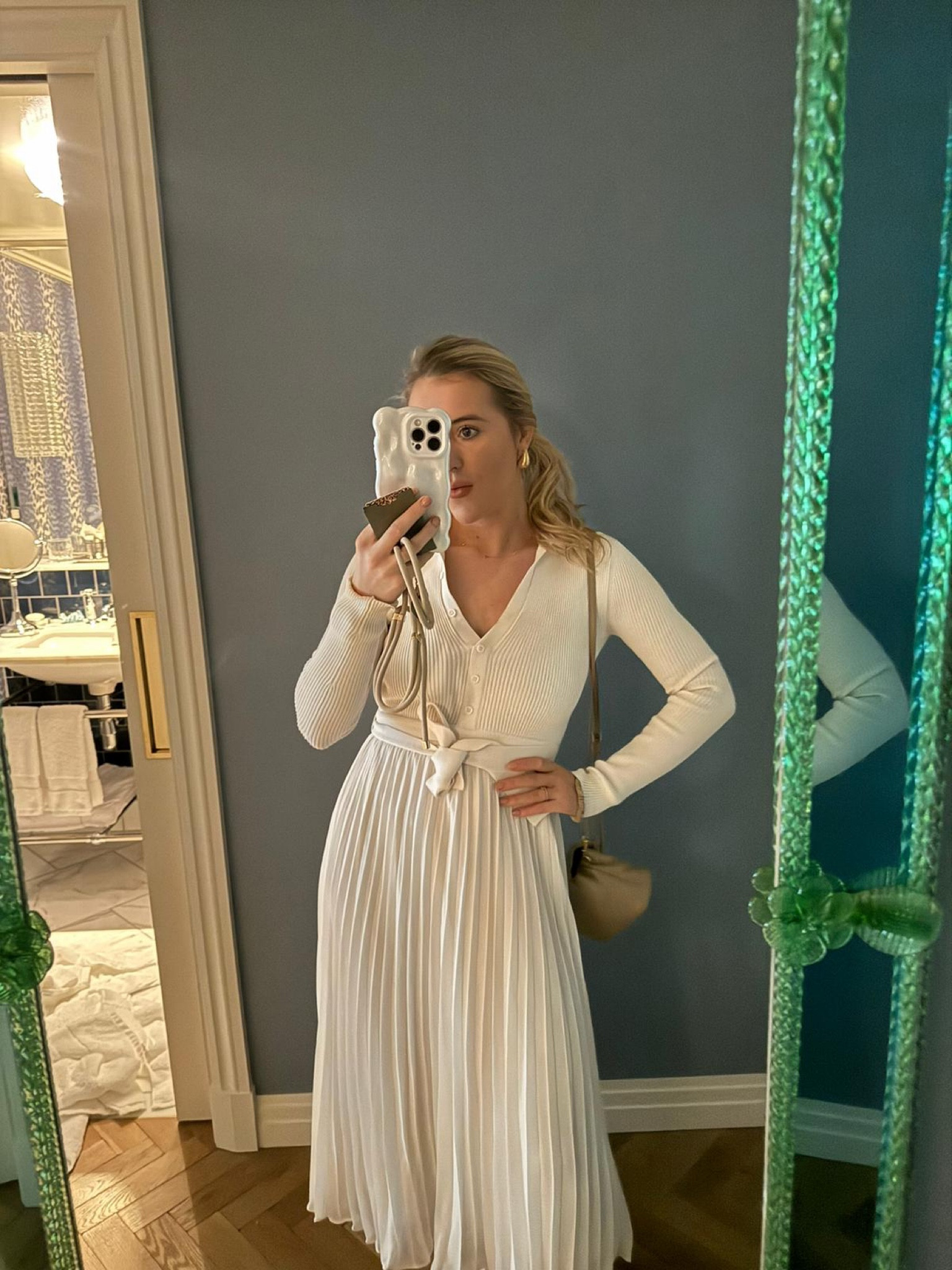 Forever new dress - knitted dress - spring dress - Amazon phone case - Amazon earrings - ysl toy loulou

#LTKeurope #LTKSeasonal #LTKstyletip