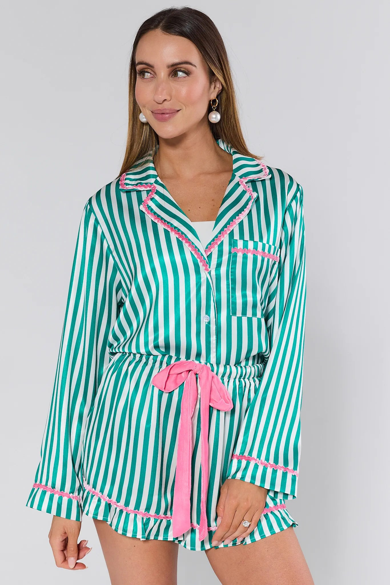 Merry & Bright Green PJ Short Set | Avara