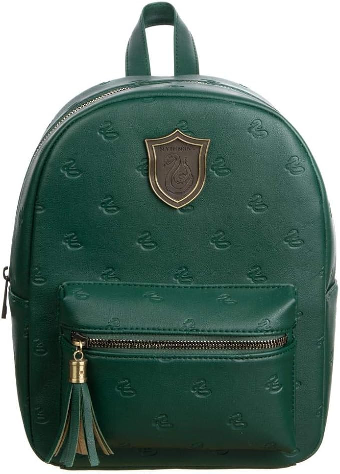 Bioworld Slytherin Hogwarts House Harry Potter Faux Leather Mini Backpack | Amazon (US)