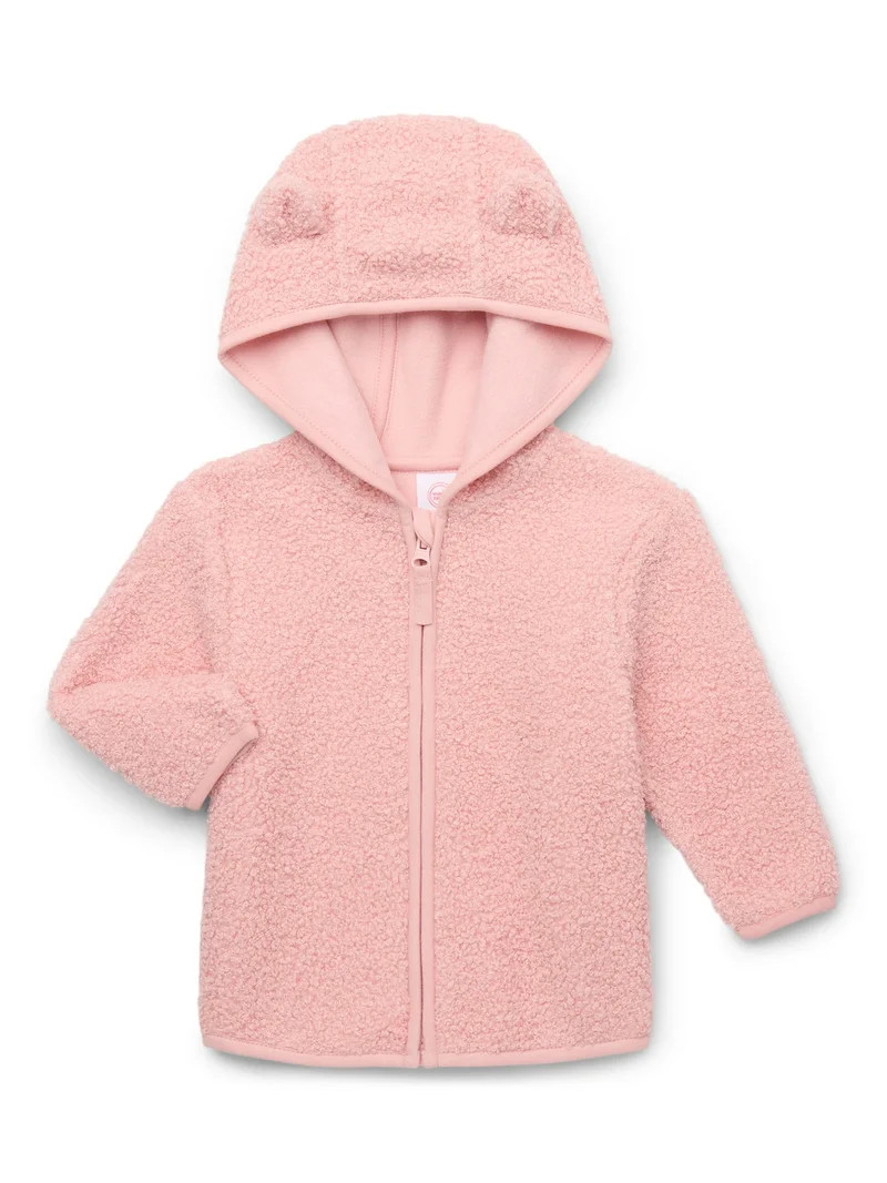 Wonder Nation Baby and Toddler Teddy Fleece Jacket with Hood, Sizes 12M-5T | Walmart (US)