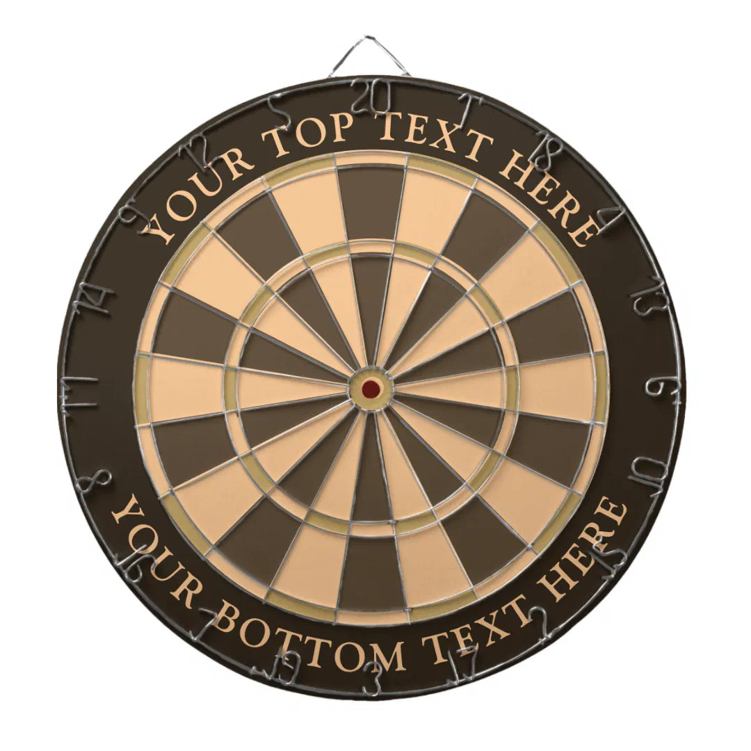 Light Brown Colors Dartboard with Custom Text | Zazzle | Zazzle