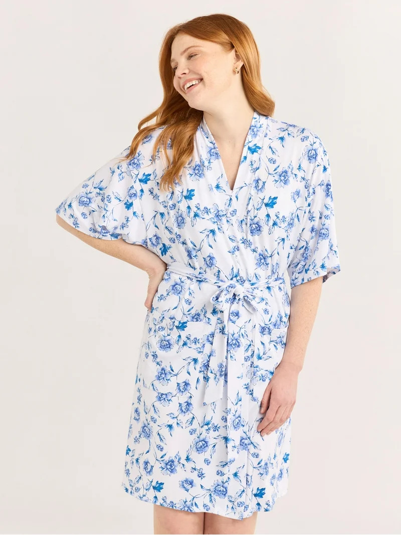 Joyspun Women’s Cami, Shorts, and Robe Travel Pajama Set, 3-Piece, Sizes S-3X | Walmart (US)