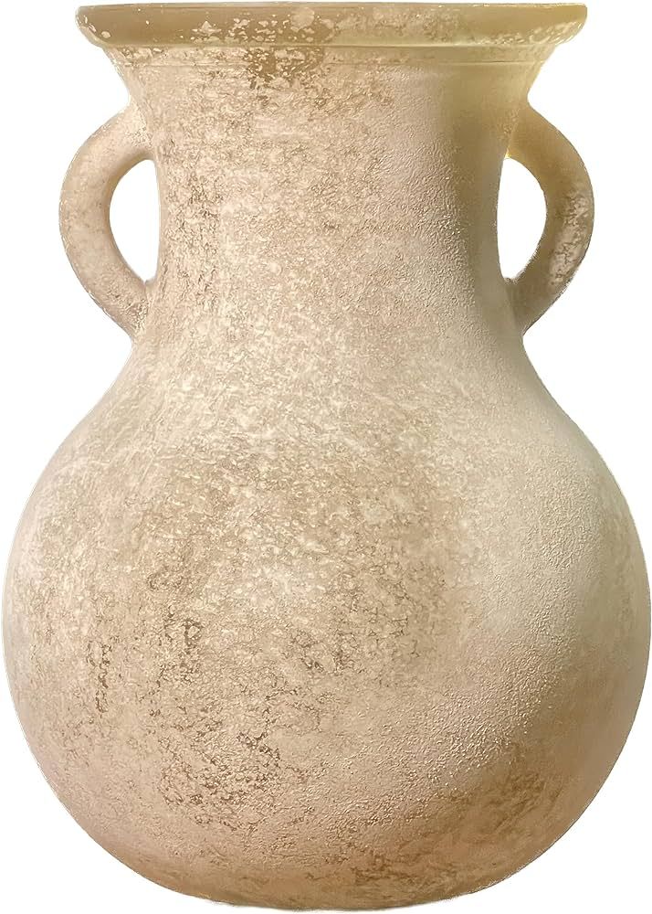 ZHIPINHUI 7.9" H 2023 Antique Vase, Glass Double Eared Light Brown Vase,Roman Art Style of The Early | Amazon (US)