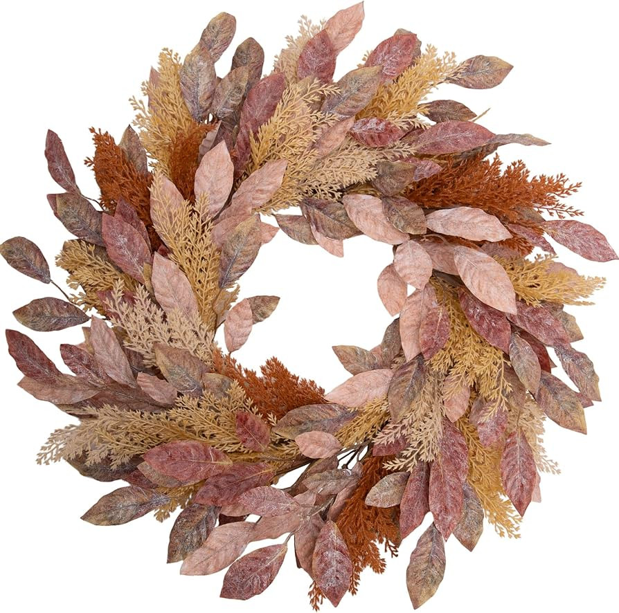 VGIA 18 Inch Fall Wreath Autumn Door Wreath for Fall Decor Grain Wreath for Fall Decorations Whea... | Amazon (US)