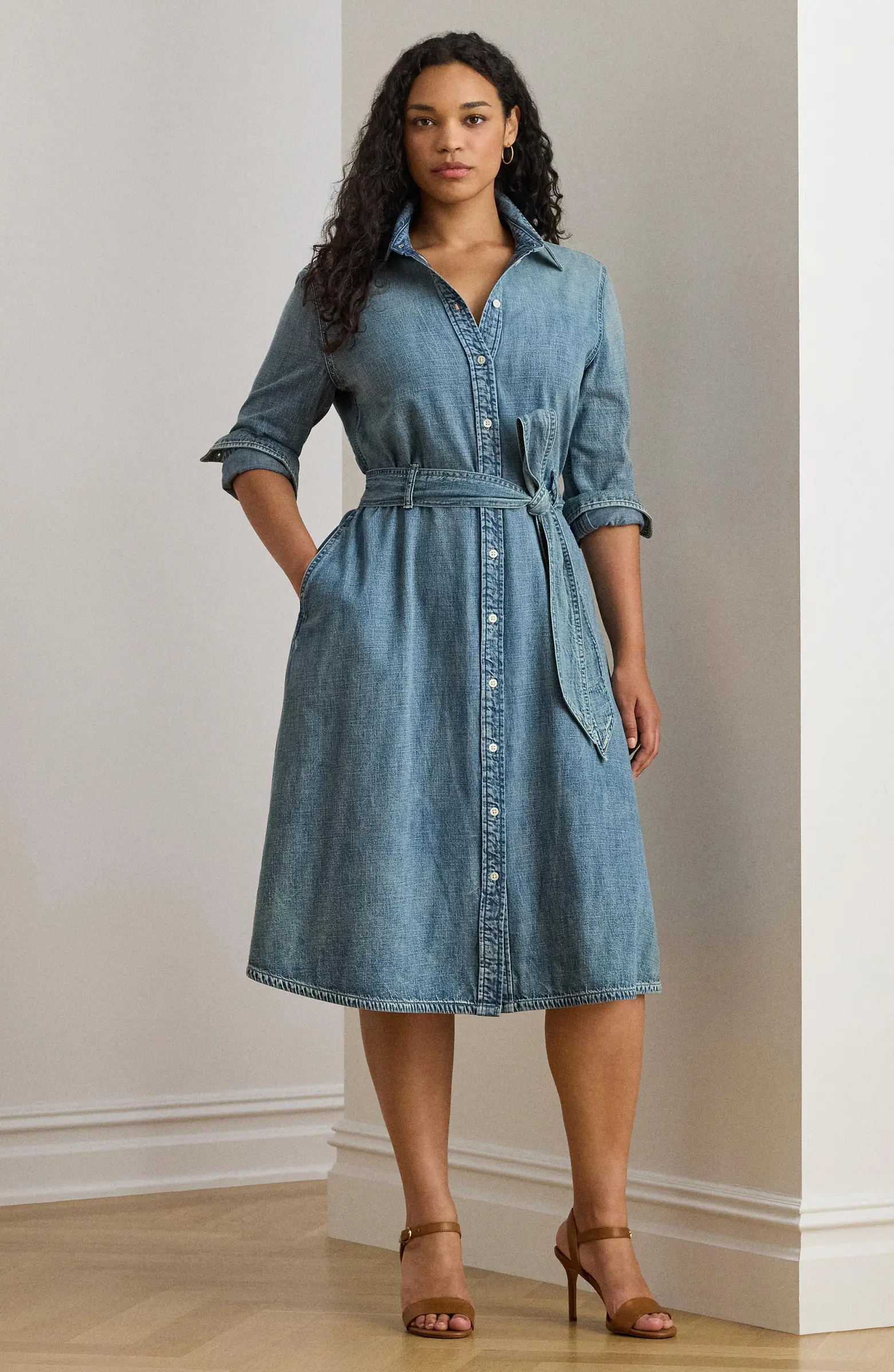 Belted Long Sleeve Denim Shirtdress | Nordstrom