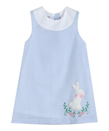 Lil Cactus Light Blue Easter Bunny Swing Dress - Infant | Zulily