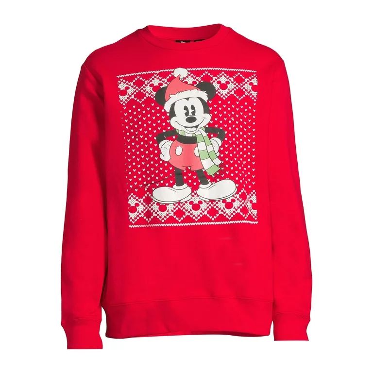 Mickey Mouse Men's Light Up Christmas Sweater with Long Sleeves, Sizes S-3XL | Walmart (US)