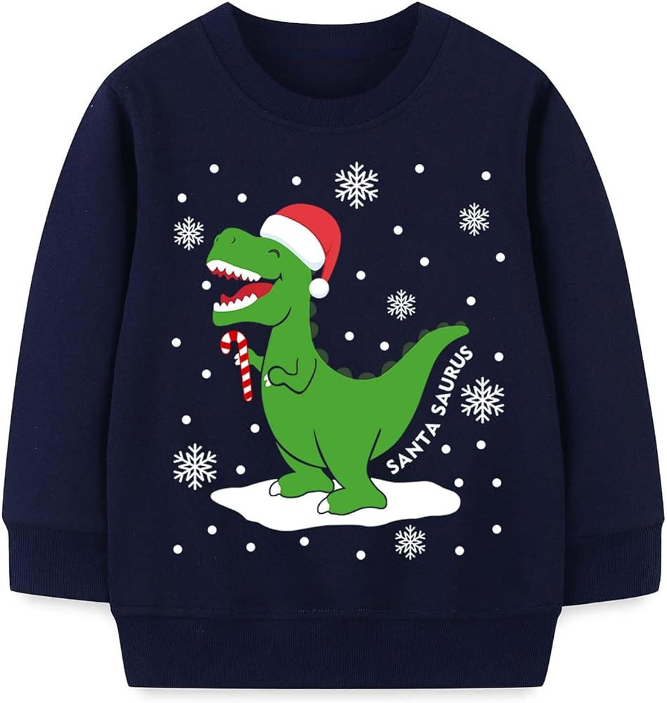 Mrocioa Toddler Boy Girl Sweatshirt Ugly Christmas Style Santa Sweater Baby Kids Dinosaur Xmas Pu... | Amazon (US)