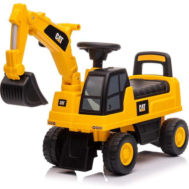 "CAT Excavator Push Car Foot-To-Floor, Yellow" | Maisonette