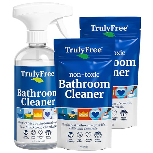 Truly Free All Natural Non-Toxic Bathroom Cleaner Spray, Organic Bath & Tile Cleaning Solution fo... | Amazon (US)