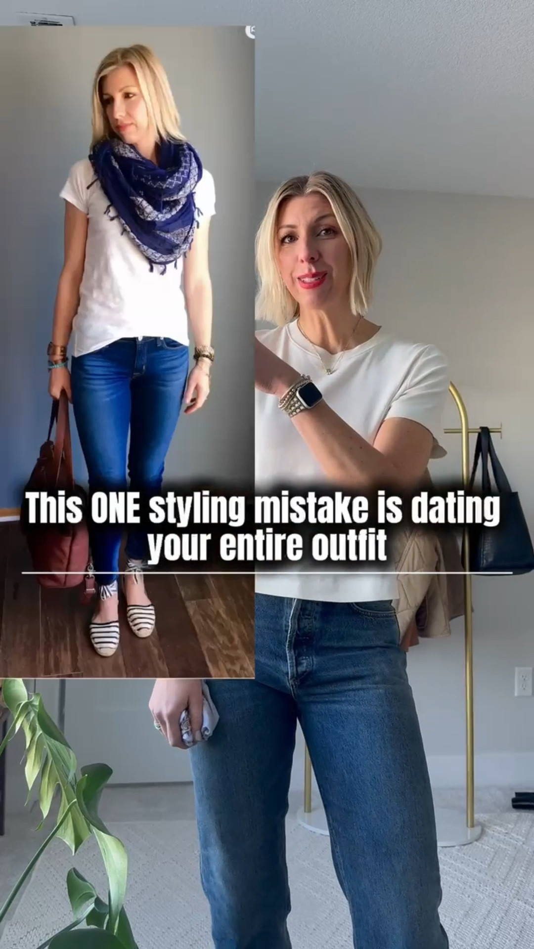 Updating your style in 2026? Start here.
That go-to combo of a white tee + dark skinny jeans?
✔️ Classic, yes.
❌ But the proportions are off—and it’s dating your entire look.

👉 Here’s the swap:
• Straight-leg dark denim (hello, lengthened legs)
• A simple tuck to define your waist
• Same accessories (scarf, statement flat, structured bag)
→ But now? It looks balanced, modern, and intentional.

💡 You don’t need an entirely new wardrobe.
You just need better fits and smarter styling.

🛍 I’ve linked both the old and updated looks so you can spot the difference—and shop the pieces I recommend to elevate your basics the 2026 way.

✨ Tap to shop the modern denim, my go-to white tee, and those polished accessories that pull it all together.

#LTKootd #LTKSeasonal #LTKmomlife