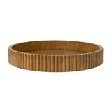 Better Homes & Gardens Ribbed Wood Decorative Tray, Honey Finish, 16.4" | Walmart (US)