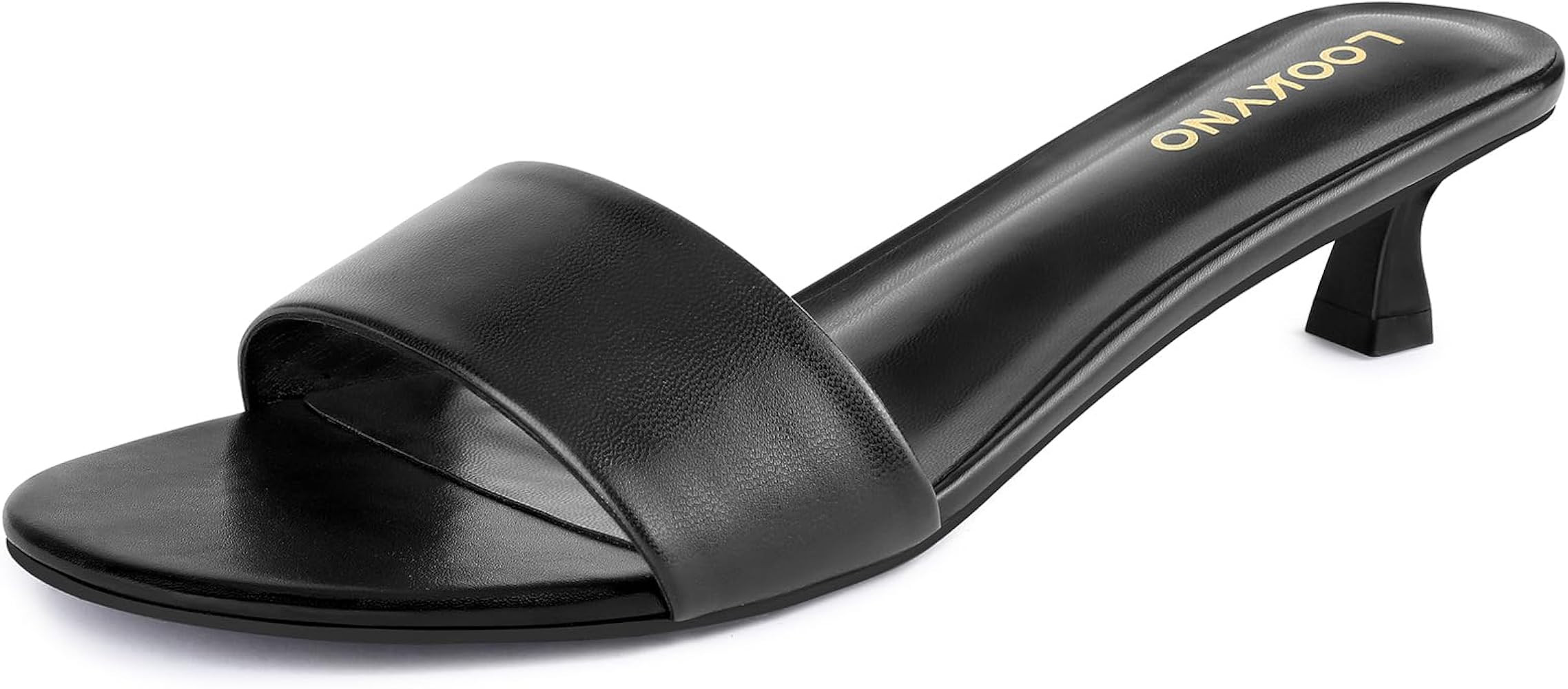 Womens Heeled Sandals Open Round Toe Kitten Low Heels for Women Slip on Sandals Slide Mules Fashi... | Amazon (US)