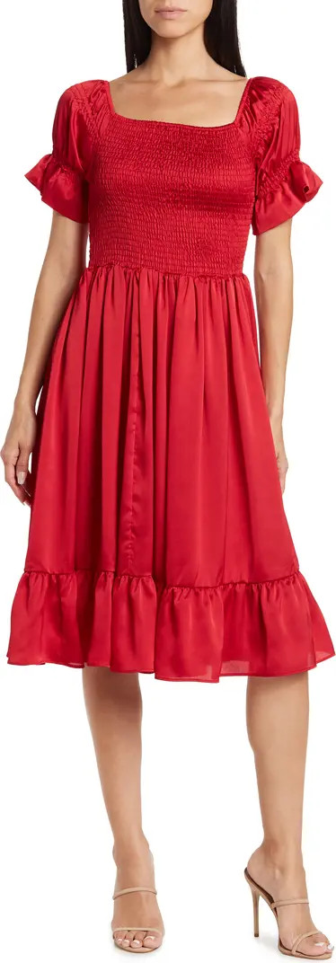 Area Stars Ruffle Sleeve Ruched Midi Dress | Nordstromrack | Nordstrom Rack