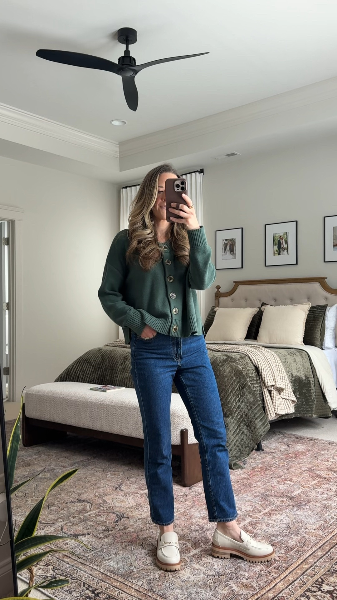 Simple, classic, everyday style 💚
This Quince cardigan is one of my favorite finds — 100% cotton, perfectly relaxed, and under $50. Wearing a S. 

You can use my code INFG-25SIMPLYCHICMAMA10 for a discount.

Paired with Abercrombie ankle straight jeans (size 26R — size up one) and classic loafers for an easy mom outfit that always feels put together.

#QuinceFinds #ClassicStyle #LTKClassicStyle #CapsuleWardrobe #EffortlessOutfits #EverydayStyle #MomStyle #LTKWinterStyle #MinimalWardrob

#LTKootd #LTKmomlife #LTKWorkwear

#LTKootd #LTKgrwm #LTKmomlife