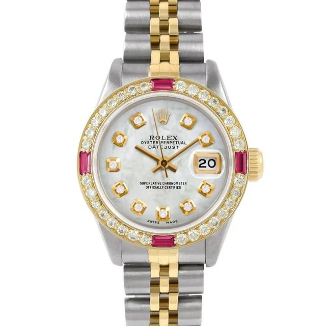 Pre-Owned Rolex 6917 Ladies 26mm Datejust Wristwatch Mother of Pearl Diamond (3 Year Warranty) - ... | Walmart (US)