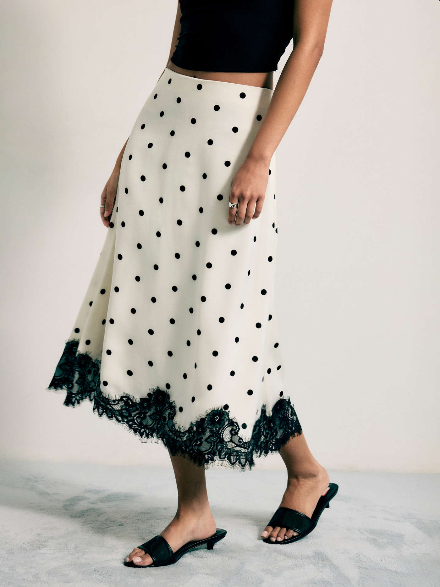Low Rise Lace Trim A-line Mini Skirt AU$46.00 | Cider