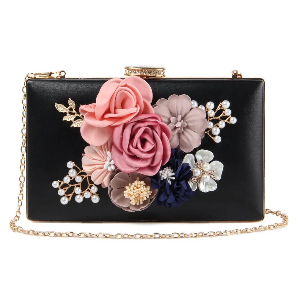Women's Evening Bag for Women, Flower Wedding Evening Clutch Purse Bride Floral Clutch Bag Beaded... | Walmart (US)
