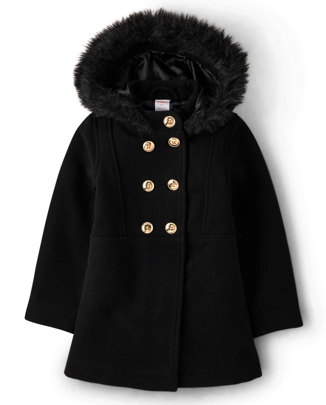 Girls Long Sleeve Hooded Coat - Royal Christmas - BLACK | Gymboree | Gymboree