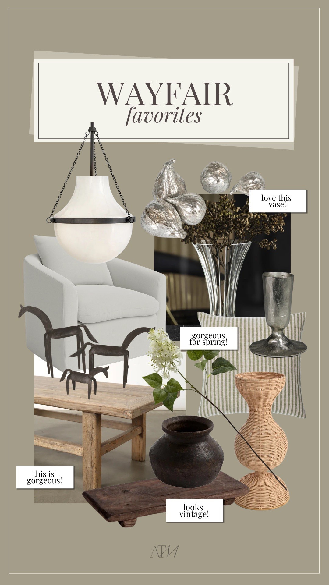 Wayfair favorites!

wayfair home, wayfair deals, silver decor, home decor finds, unique pendant, antique brass pendant, wood tray, glass vase, vintage look, accent chair 

#LTKHome #LTKSeasonal #LTKStyleTip