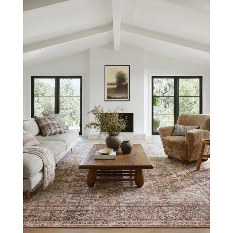 Georgie Oriental Bordeaux/Antique Area Rug | Wayfair North America