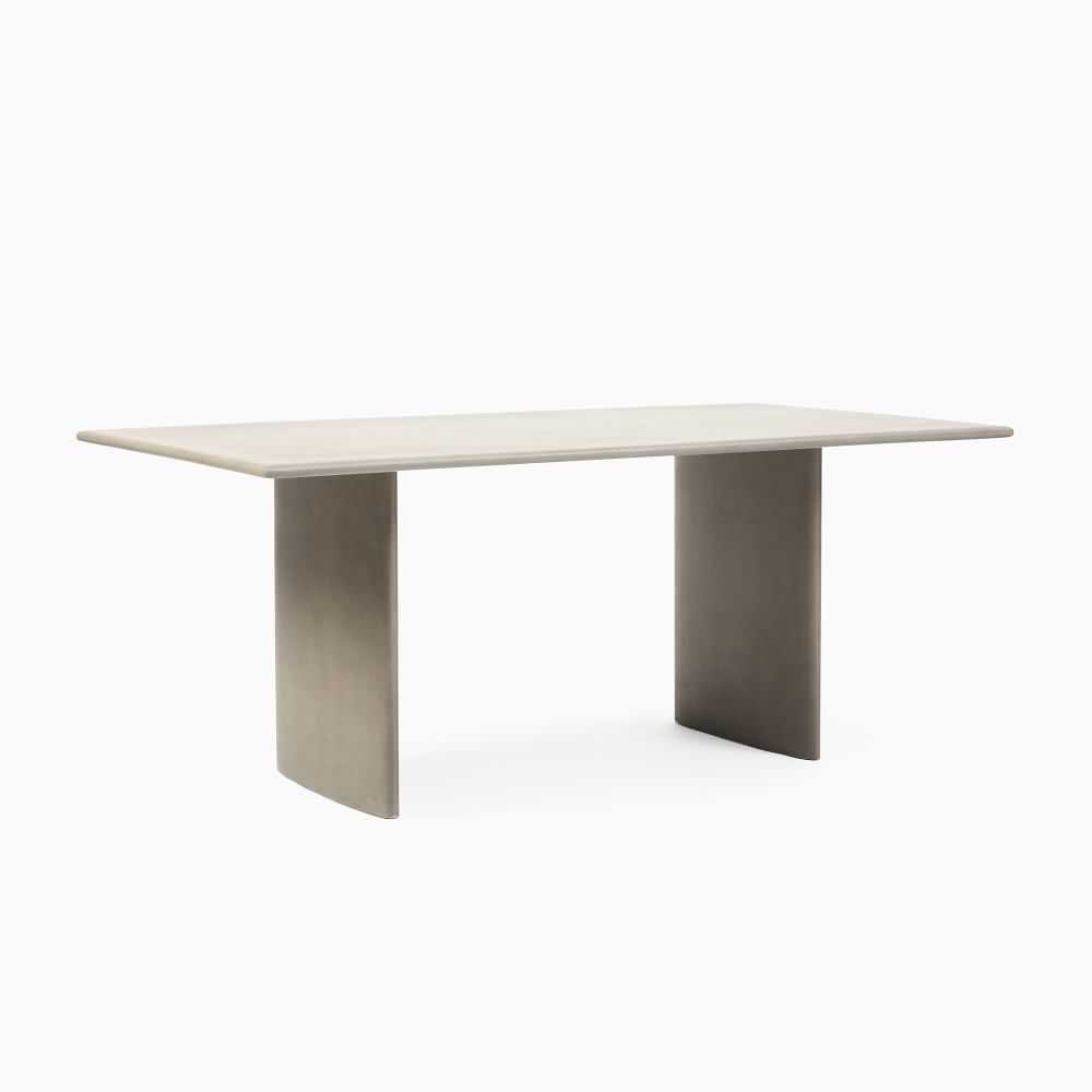 Anton Outdoor Dining Table, Rectangle, Concrete, Gray | West Elm (US)