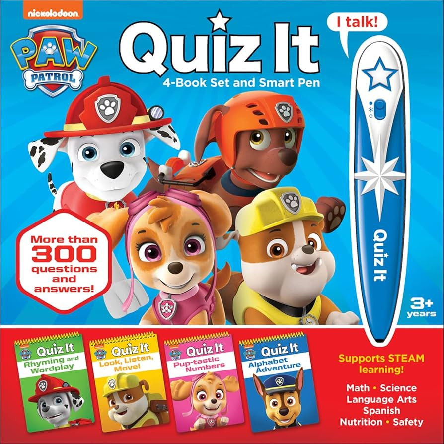 PAW Patrol Chase, Skye, Marshall and More! – Quiz it Pen 4-Book Set and Talking Smart Pen – I... | Amazon (US)