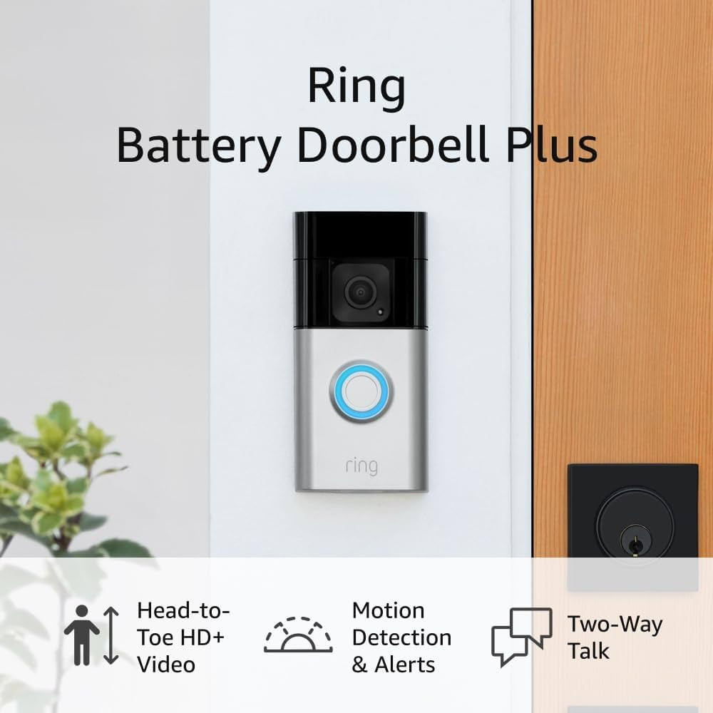 Ring Battery Doorbell Plus (newest model) | Head-to-Toe HD+ Video, motion detection & alerts, and... | Amazon (US)