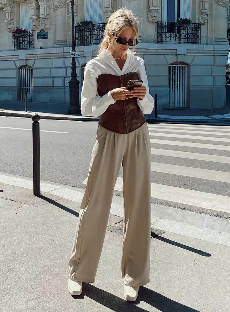 ARCHER PANTS TAUPE | Princess Polly US