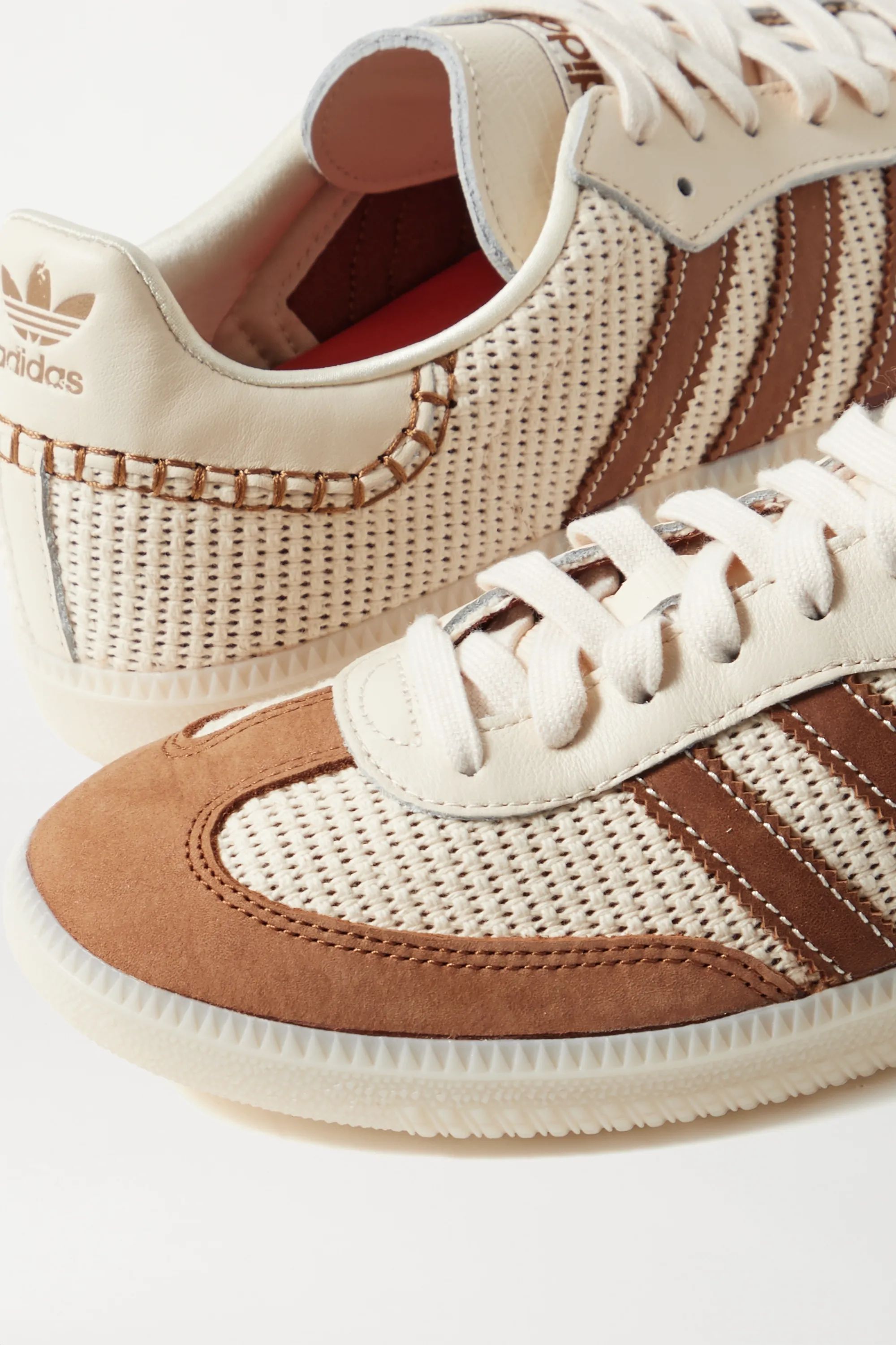 + Wales Bonner Samba suede, leather and mesh sneakers | NET-A-PORTER (UK & EU)
